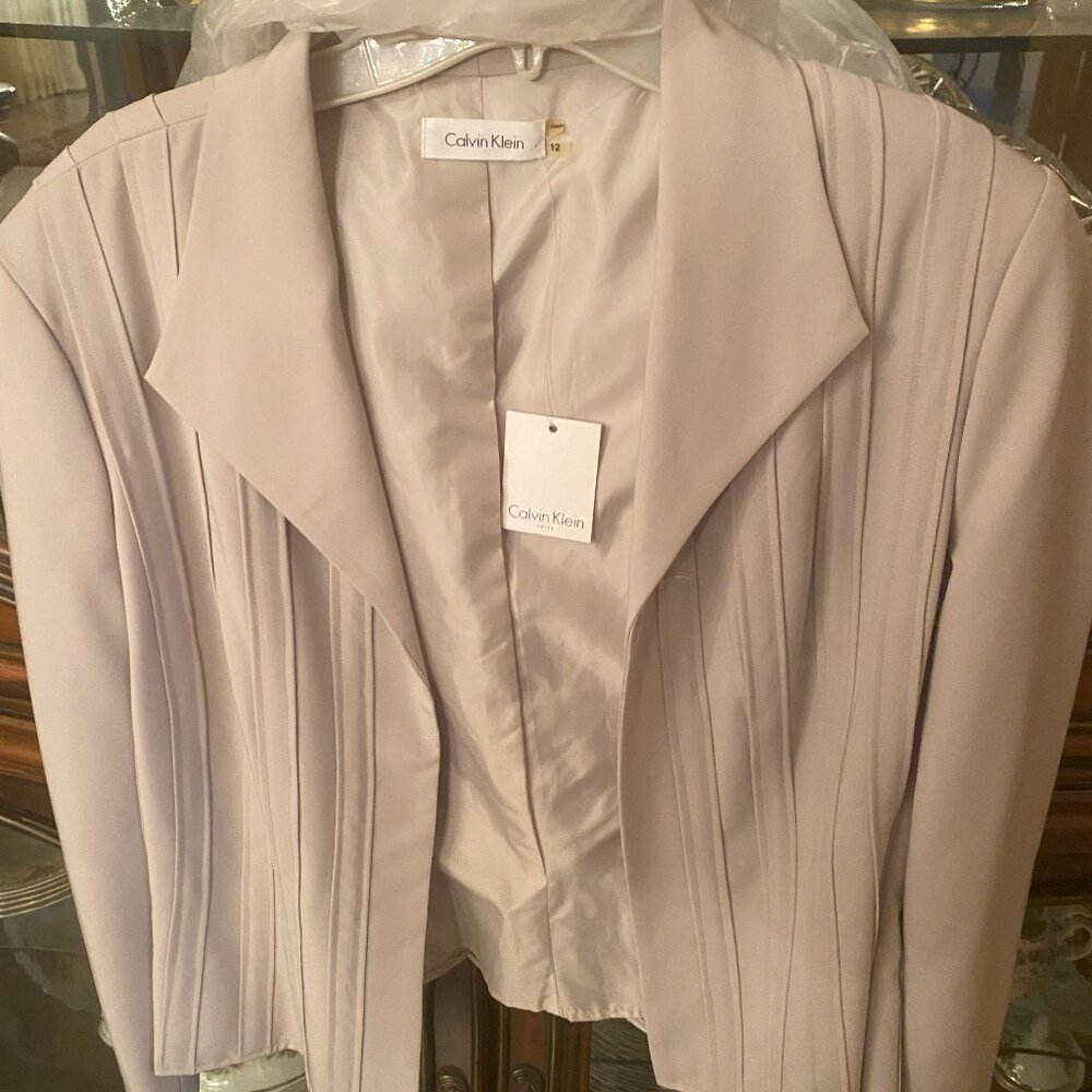 CALVIN KLEIN SUIT JACKET CREAM COLOR SIZE 12 PC1
